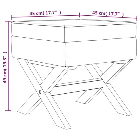 Opbergkruk 45x45x49 cm fluweel lichtgrijs 7