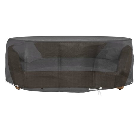 Tuinmeubelhoezen voor loungebed 2 st 10 oogjes rond Ø236x67 cm 2