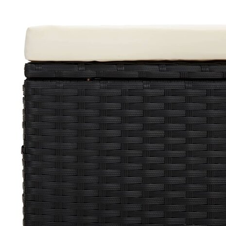 Hocker met kussen 40x30x40 cm poly rattan zwart 7