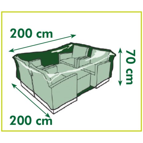 Nature Tuinmeubelhoes voor lage tafel en stoelen 200x200x70 cm 4