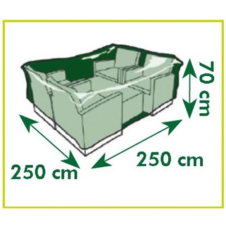 Nature Tuinmeubelhoes voor lage tafel en stoelen 250x250x70 cm 4