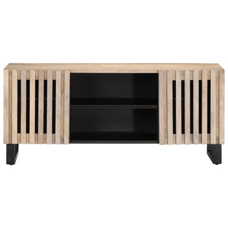 Tv-meubel 105x34x46 cm massief mangohout wit 2