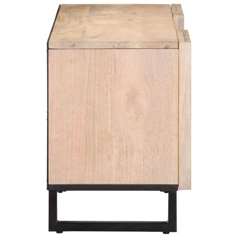 Tv-meubel 105x34x46 cm massief mangohout wit 3