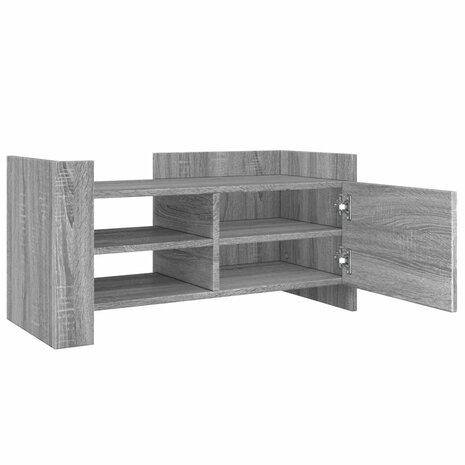 Tv-meubel 80x35x40 cm bewerkt hout grijs sonoma eikenkleurig 8