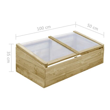 Kweekkassen 2 st 100x50x35 cm geïmpregneerd grenenhout 7