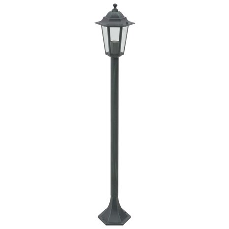 Paalverlichting voor tuin E27 110 cm aluminium donkergroen 6 st 2