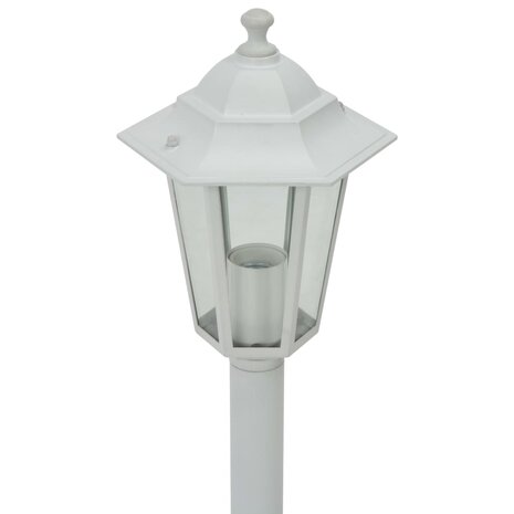 Paalverlichting voor tuin E27 110 cm aluminium wit 6 st 4