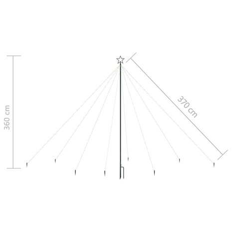 Kerstboomverlichting 576 LED&apos;s binnen/buiten 3,6 m meerkleurig 8