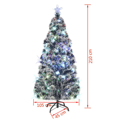 Kerstboom met LED en standaard 210 cm glasvezel 7