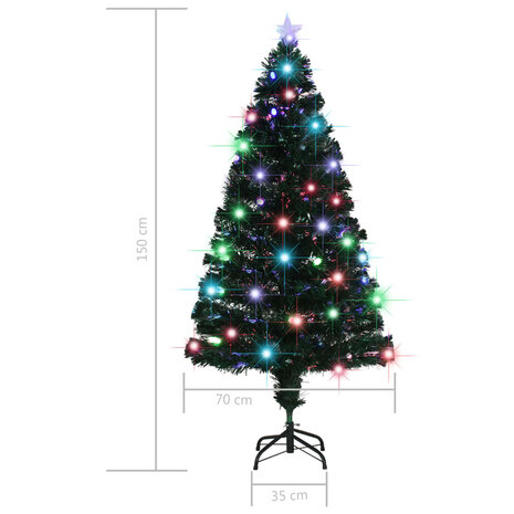 Kerstboom met LED en standaard 150 cm glasvezel 10