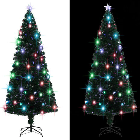 Kerstboom met LED en standaard 210 cm glasvezel 3