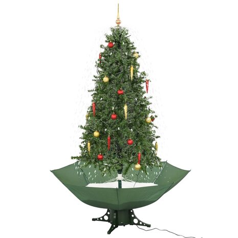 Kerstboom sneeuwend met paraplubasis 190 cm groen 2