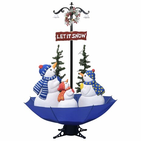 Kerstboom sneeuwend met paraplubasis 170 cm PVC blauw 2