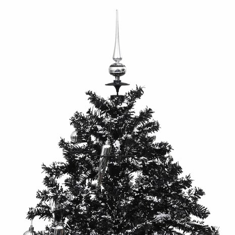 Kerstboom sneeuwend met paraplubasis 140 cm PVC zwart 4