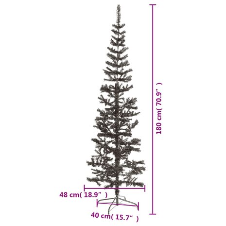 Kerstboom smal 180 cm zwart  7