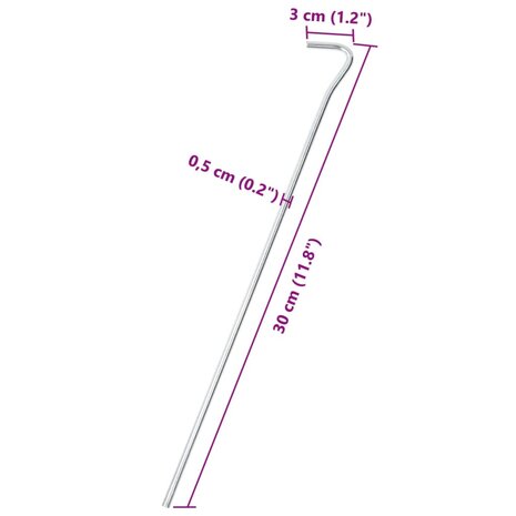 Tentharingen 50 st Ø5 mm 30 cm gegalvaniseerd staal 5