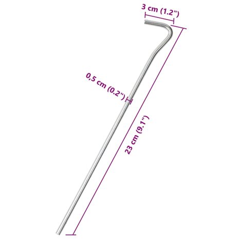 Tentharingen 50 st Ø5 mm 23 cm gegalvaniseerd staal 5