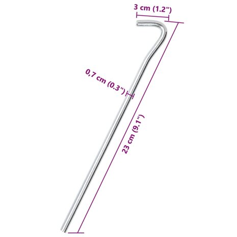 Tentharingen 50 st Ø7 mm 23 cm gegalvaniseerd staal 5