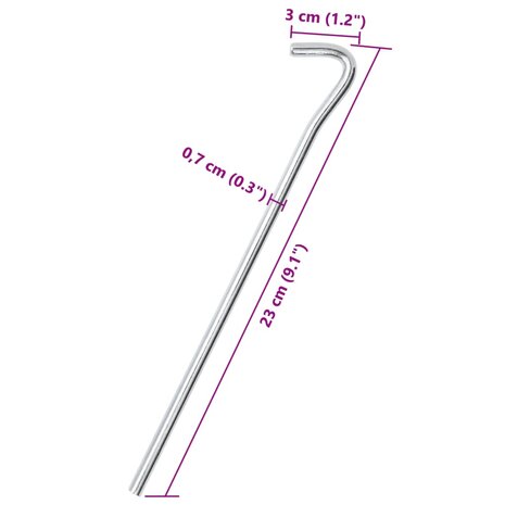 Tentharingen 25 st Ø7 mm 23 cm gegalvaniseerd staal 5