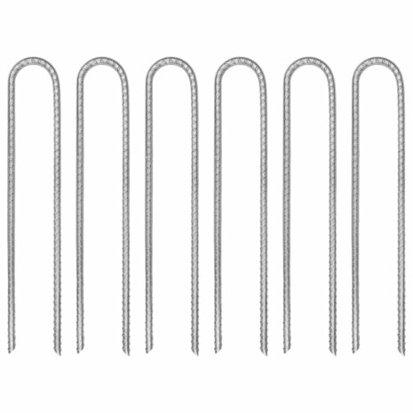 Tentharingen 6 st U-vormig Ø7 mm 30 cm gegalvaniseerd staal 1