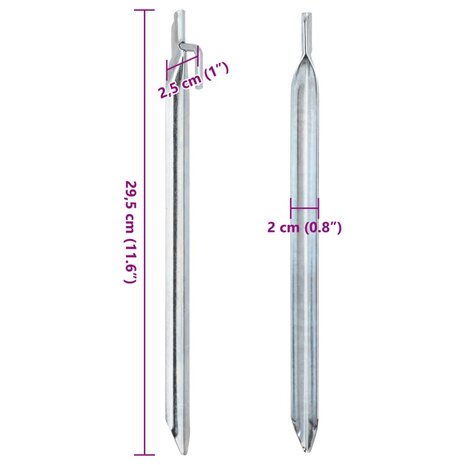 Tentharingen 24 st V-vormig Ø20 mm 29,5 cm gegalvaniseerd staal 6