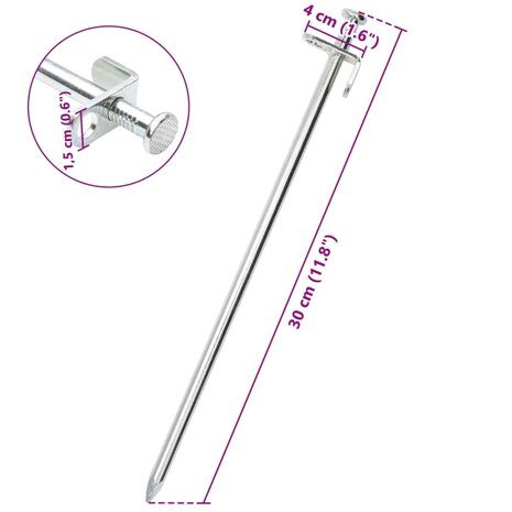 Tentharingen 24 st 8 mm 30 cm gegalvaniseerd staal 6