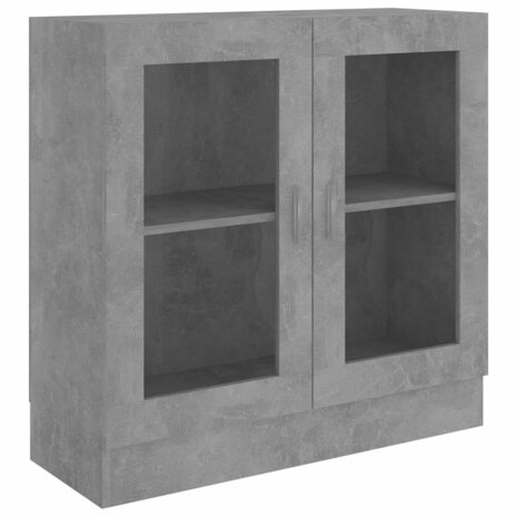 Vitrinekast 82,5x30,5x80 cm bewerkt hout betongrijs 2