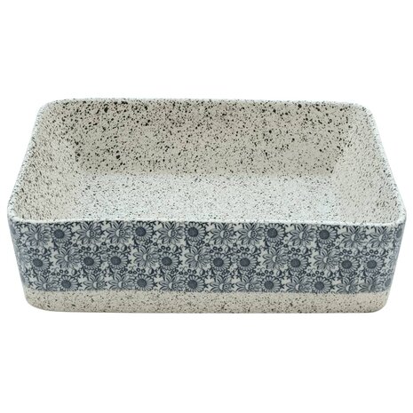 Opzetwasbak rechthoekig 46x35,5x13 cm keramiek grijs en blauw 4