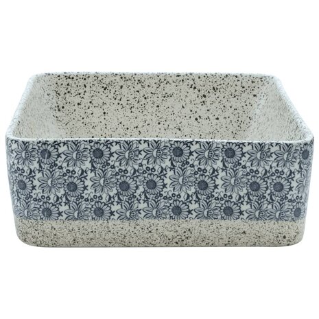 Opzetwasbak rechthoekig 46x35,5x13 cm keramiek grijs en blauw 5