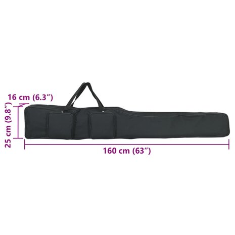 Hengeltas 160 cm oxford stof zwart 7