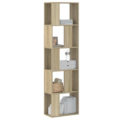 Boekenkast 5-laags 45x23,5x162,5 cm bewerkt hout sonoma eiken 1