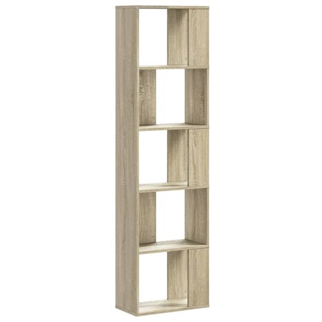 Boekenkast 5-laags 45x23,5x162,5 cm bewerkt hout sonoma eiken 5