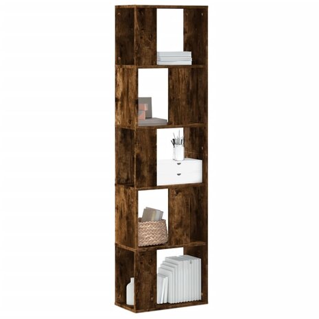 Boekenkast 5-laags 45x23,5x162,5 cm bewerkt hout gerookt eiken 1