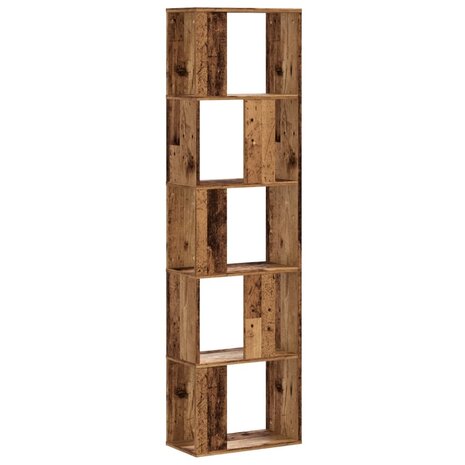 Boekenkast 5-laags 45x23,5x162,5 cm bewerkt hout oud hout 2