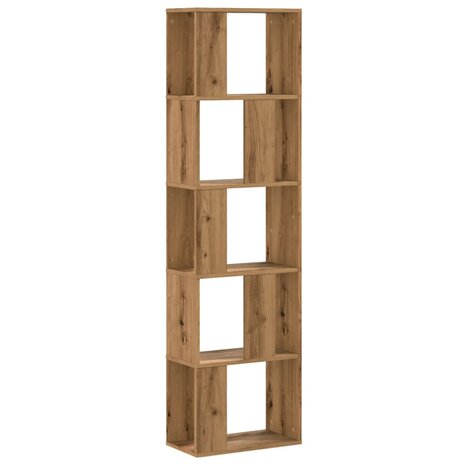 Boekenkast 5-laags 45x23,5x162,5 cm hout artisanaal eikenkleur 2