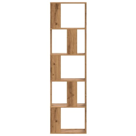 Boekenkast 5-laags 45x23,5x162,5 cm hout artisanaal eikenkleur 3