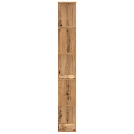 Boekenkast 5-laags 45x23,5x162,5 cm hout artisanaal eikenkleur 4