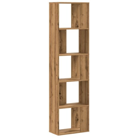 Boekenkast 5-laags 45x23,5x162,5 cm hout artisanaal eikenkleur 5