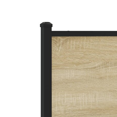 Hoofdbord 90 cm bewerkt hout en staal sonoma eikenkleurig 6