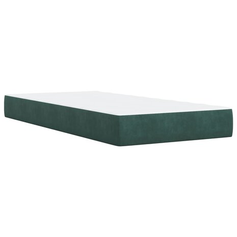 Boxspring met matras fluweel donkergroen 80x200 cm 6