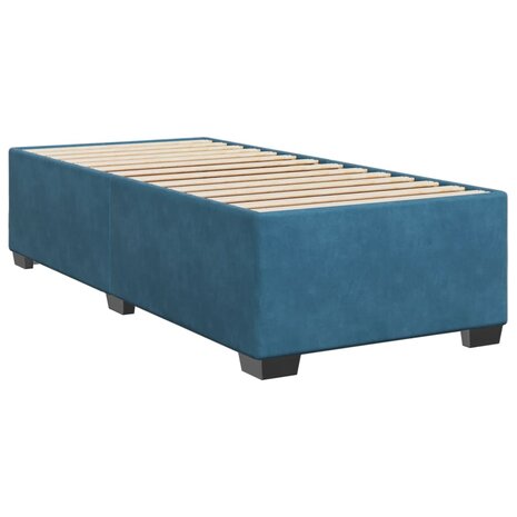 Boxspring met matras fluweel donkerblauw 80x200 cm 5