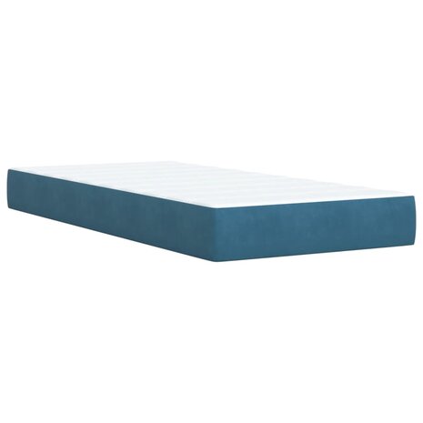 Boxspring met matras fluweel donkerblauw 80x200 cm 6