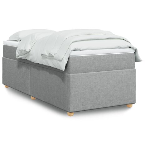 Boxspring met matras stof lichtgrijs 90x190 cm 1