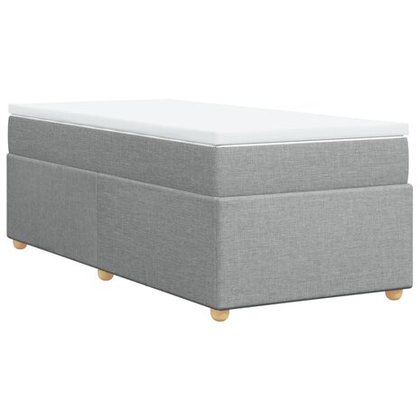 Boxspring met matras stof lichtgrijs 90x190 cm 2