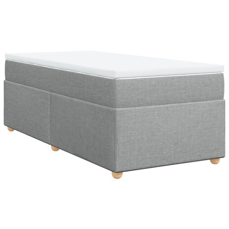 Boxspring met matras stof lichtgrijs 90x190 cm 9