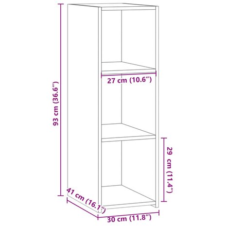 Dressoir 30x41x93 cm bewerkt hout gerookt eikenkleurig 9