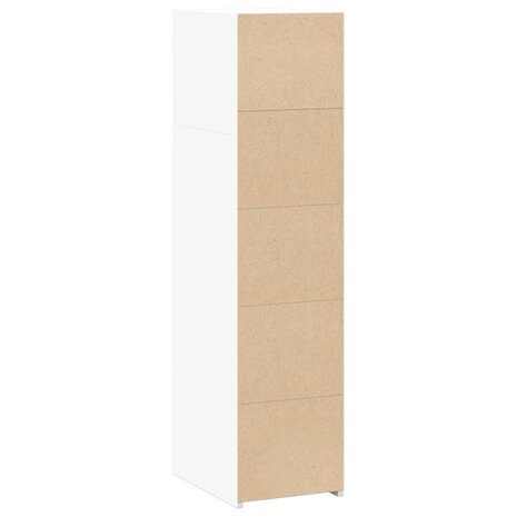 Hoge kast 30x41x124 cm bewerkt hout wit 6