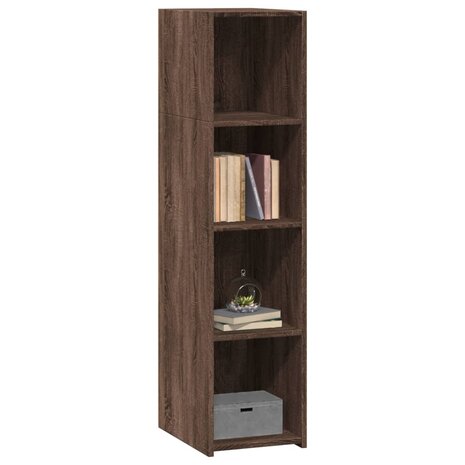 Hoge kast 30x41x124 cm bewerkt hout bruin eikenkleur 3