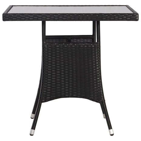 Tuintafel 80x80x74 cm poly rattan zwart 3