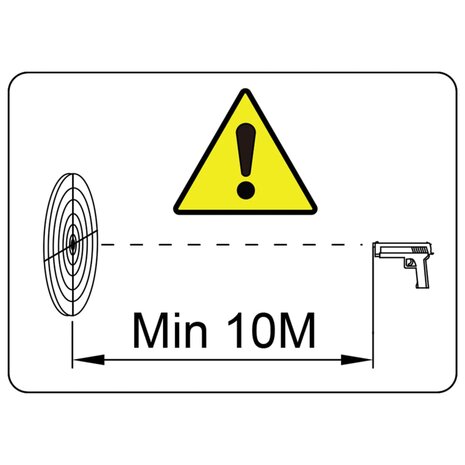 Schietkast vierkant met 100 papieren targets 14 cm  5